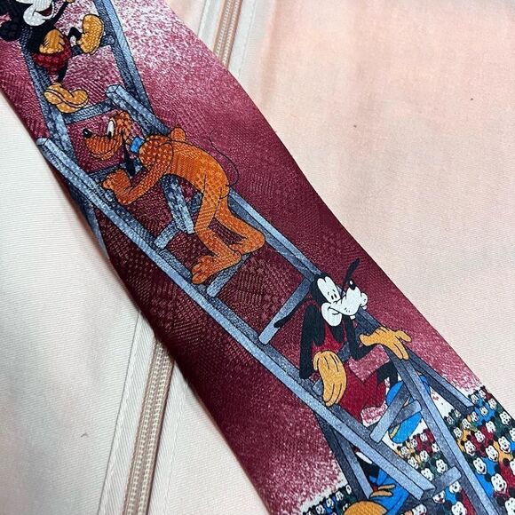 Vintage 1990s, Mickey & Friend Silk tie with Mickey, Goofy and Donald Duck - Picture 3 of 6